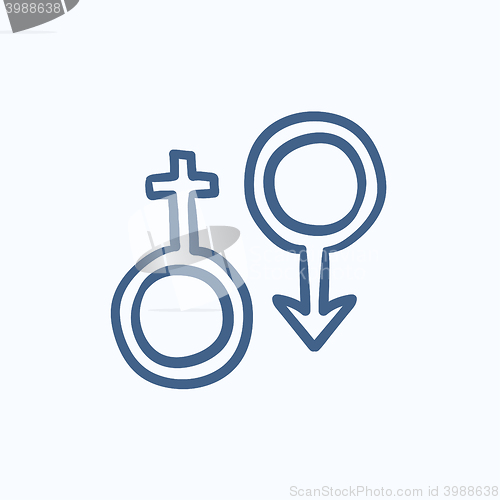 Image of Male and female symbol sketch icon.