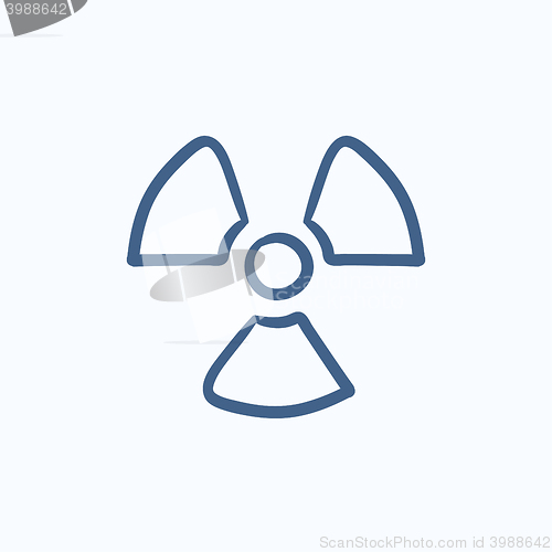 Image of Ionizing radiation sign sketch icon.