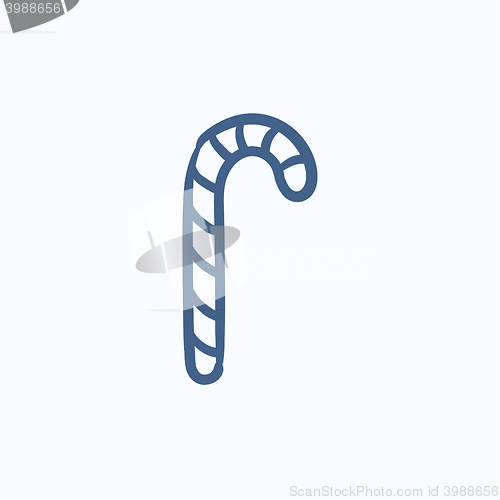 Image of Candy cane sketch icon.