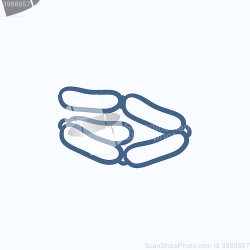 Image of Chain of sausages sketch icon.