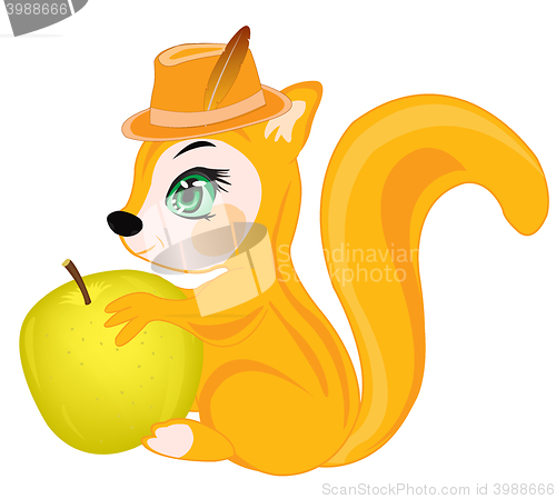 Image of Squirrel with apple
