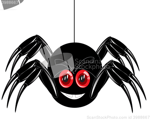 Image of Cartoon of the spider on white