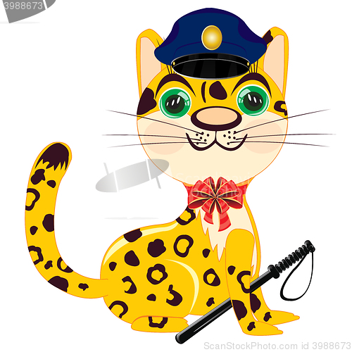 Image of Cartoon animal leopard police