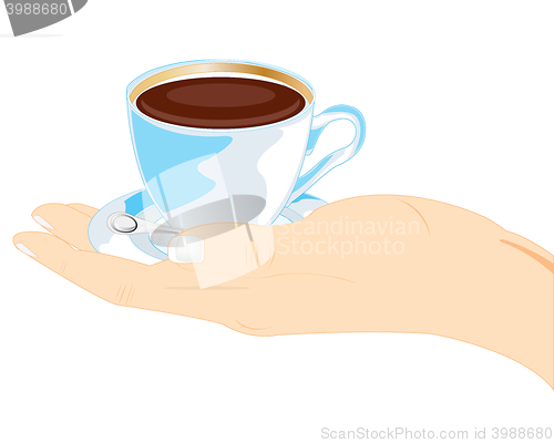 Image of Hand with cup coffee