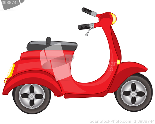 Image of Red motor scooter