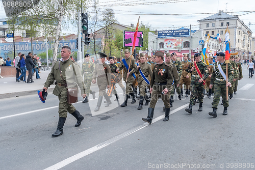 Image of Men in the uniform of Great Patriotic War times