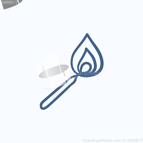 Image of Burning match  sketch icon.