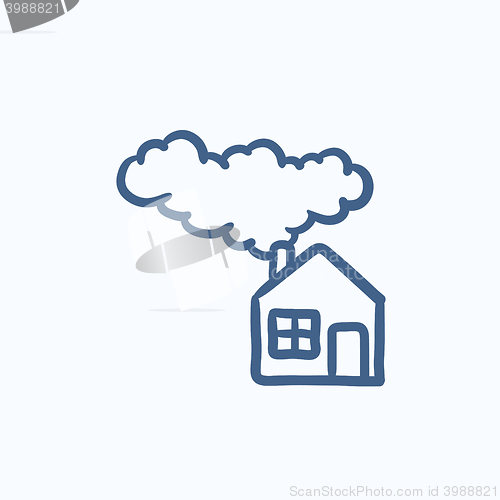 Image of Save energy house sketch icon.