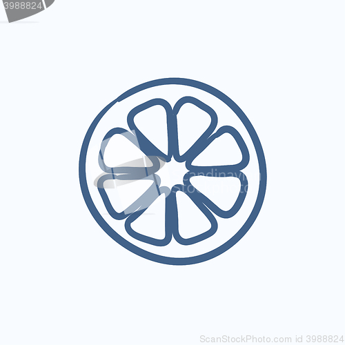 Image of Slice of lemon sketch icon.