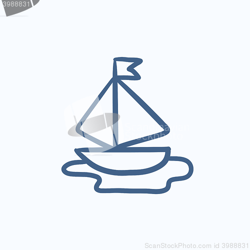 Image of Toy model of ship sketch icon.