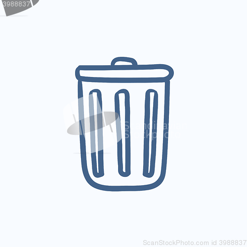 Image of Trash can sketch icon.