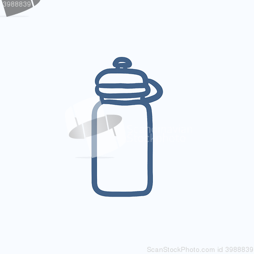 Image of Sport water bottle sketch icon.