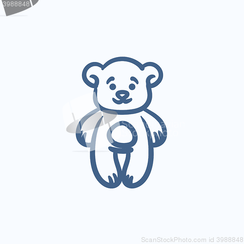 Image of Teddy bear sketch icon.