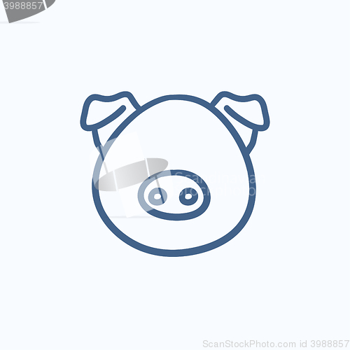 Image of Pig head sketch icon.