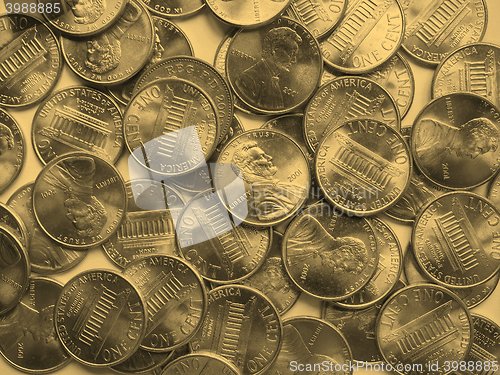 Image of Dollar coins background - vintage