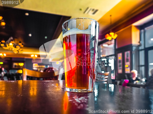 Image of British ale beer pint hdr