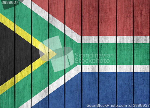 Image of Wooden Flag Of South Africa