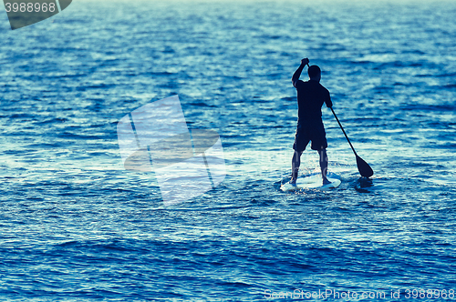 Image of Man on Stand Up Paddle Board