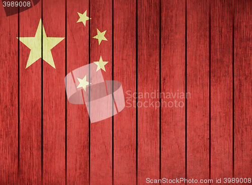 Image of Wooden Flag Of China