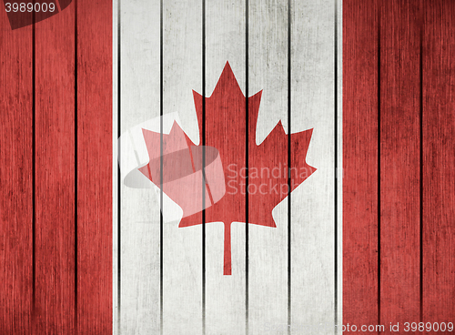 Image of Wooden Flag Of Canada