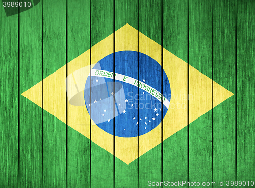 Image of Wooden Flag of Brazil