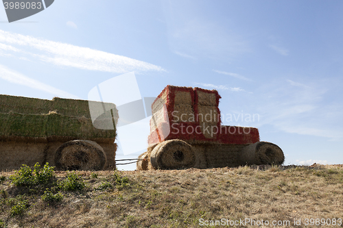 Image of tractor made from straw