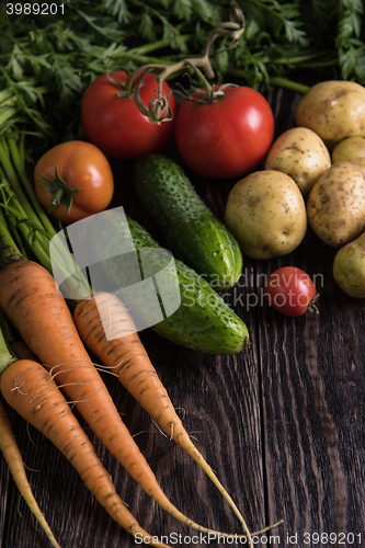 Image of freshly grown raw vegetables