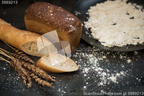 Image of Bread composition with wheats