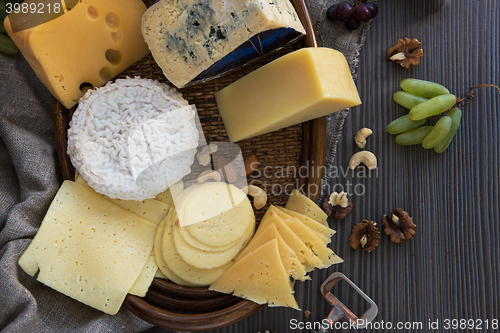 Image of Various types of cheese set