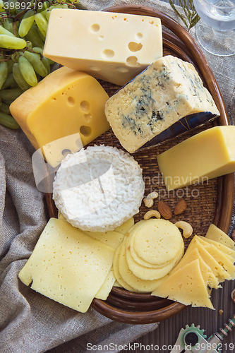 Image of Various types of cheese set