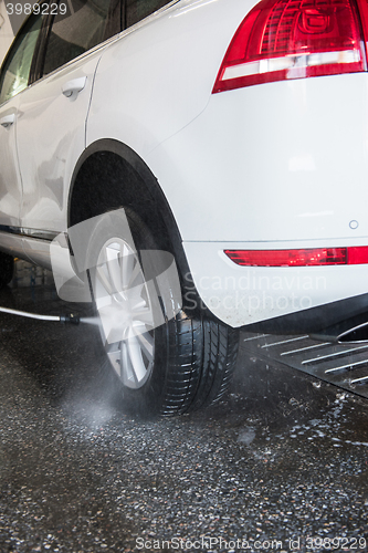 Image of washing car closeup