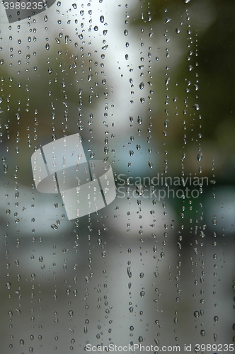 Image of Rain drops on glass