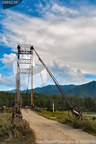 Image of Old suspension bridge above Katun