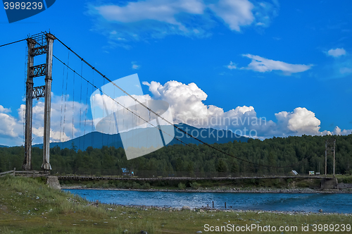 Image of Old suspension bridge above Katun