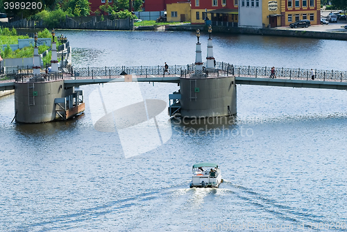 Image of Kaliningrad. Yubileiniy bridge. Russia