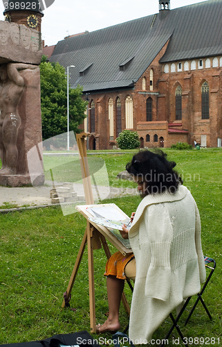 Image of Artist creates on open-air. Kaliningrad