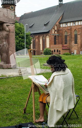 Image of Artist creates on open-air. Kaliningrad