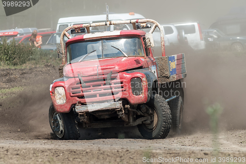 Image of Truck on bend of sports route