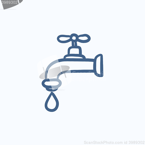 Image of Dripping tap with drop sketch icon.