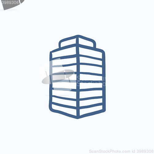 Image of Office building sketch icon.