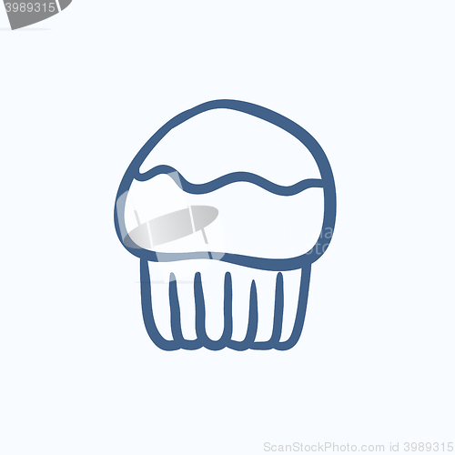 Image of Cupcake sketch icon.