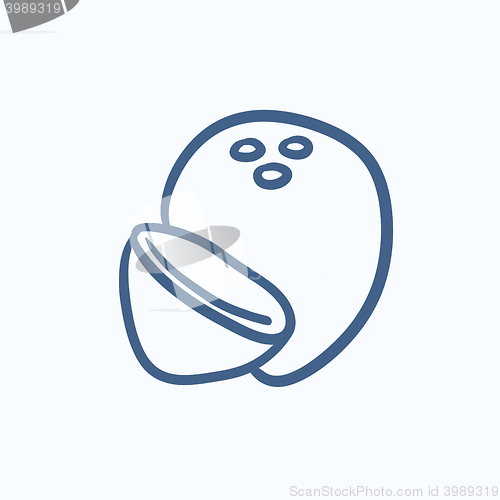 Image of Coconut sketch icon.