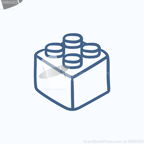 Image of Building block sketch icon.