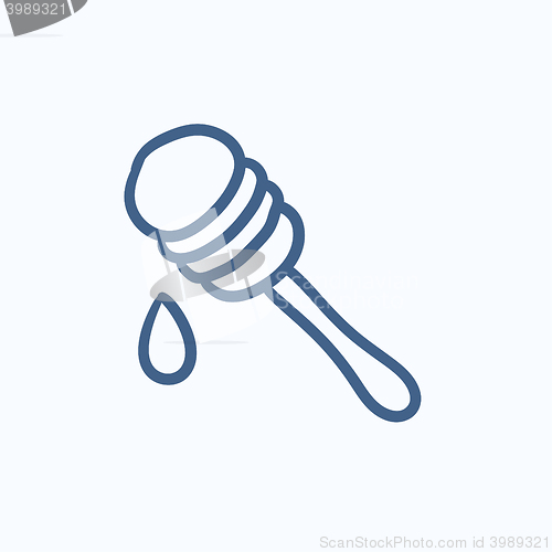 Image of Honey dipper sketch icon.