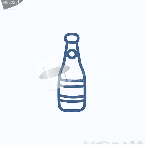 Image of Glass bottle sketch icon.