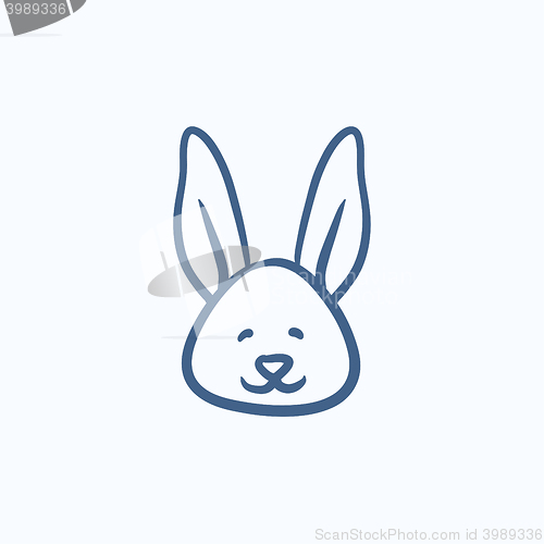 Image of Easter bunny sketch icon.