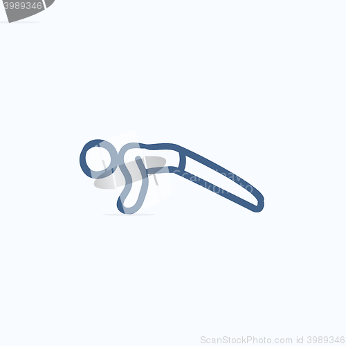 Image of Man making push ups sketch icon.