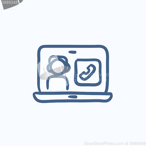 Image of Online education sketch icon.