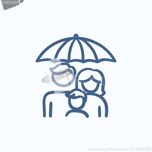 Image of Family insurance sketch icon.