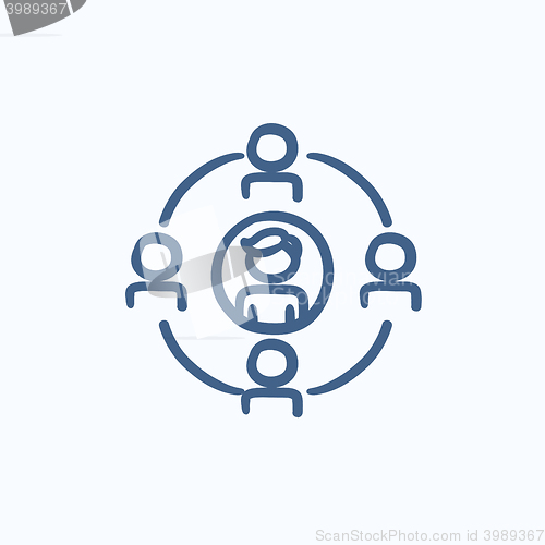 Image of Family sketch icon.